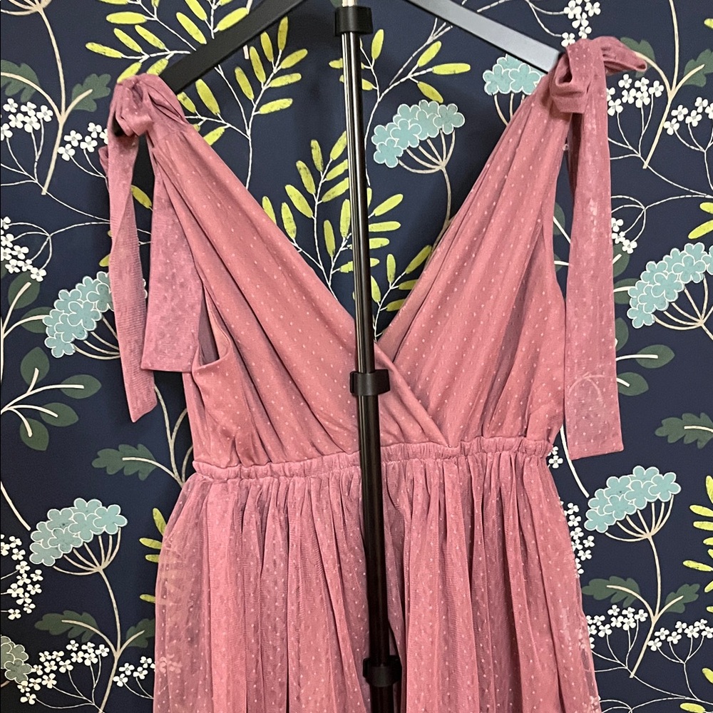 Chic Dusty Pink Backless Dress Size M - Picture 9 of 10